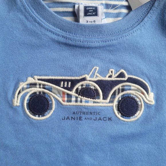 4/$20 Janie and Jack Blue Baby Boy Shirt  Size 3 - 6 mths - Picture 3 of 4